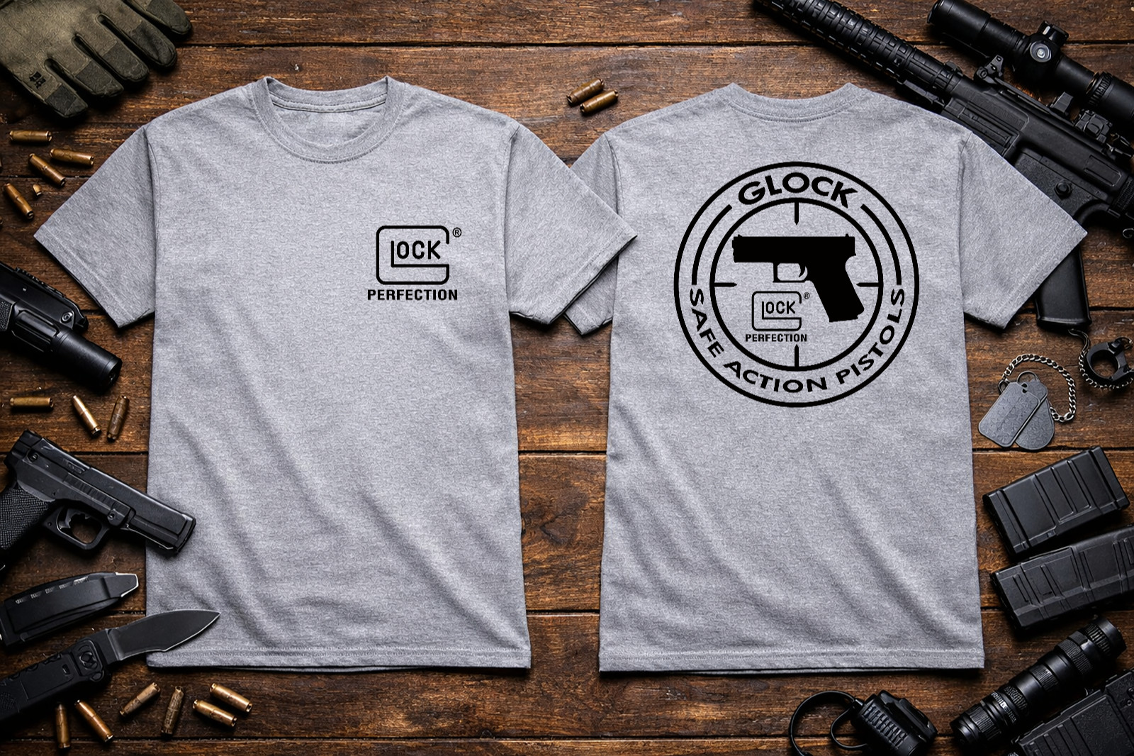 OFFICIAL Glock Logo – T-Shirt Heavyweight S M L XL 2XL 3XL 4XL 5XL