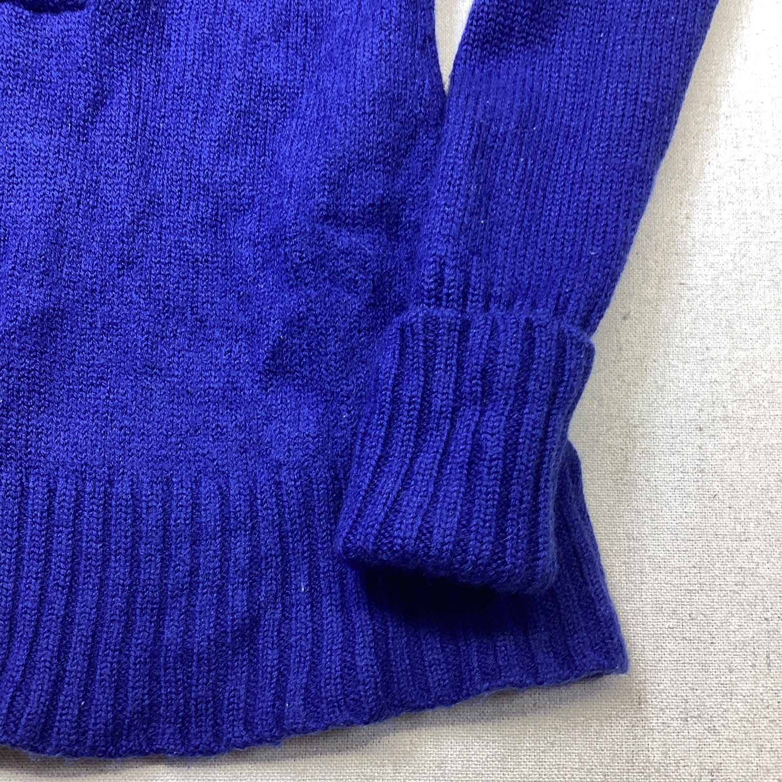 Eddie Bauer Sweater Women’s S Blue 100% Merino Wool V-Neck Cable Knit Classic