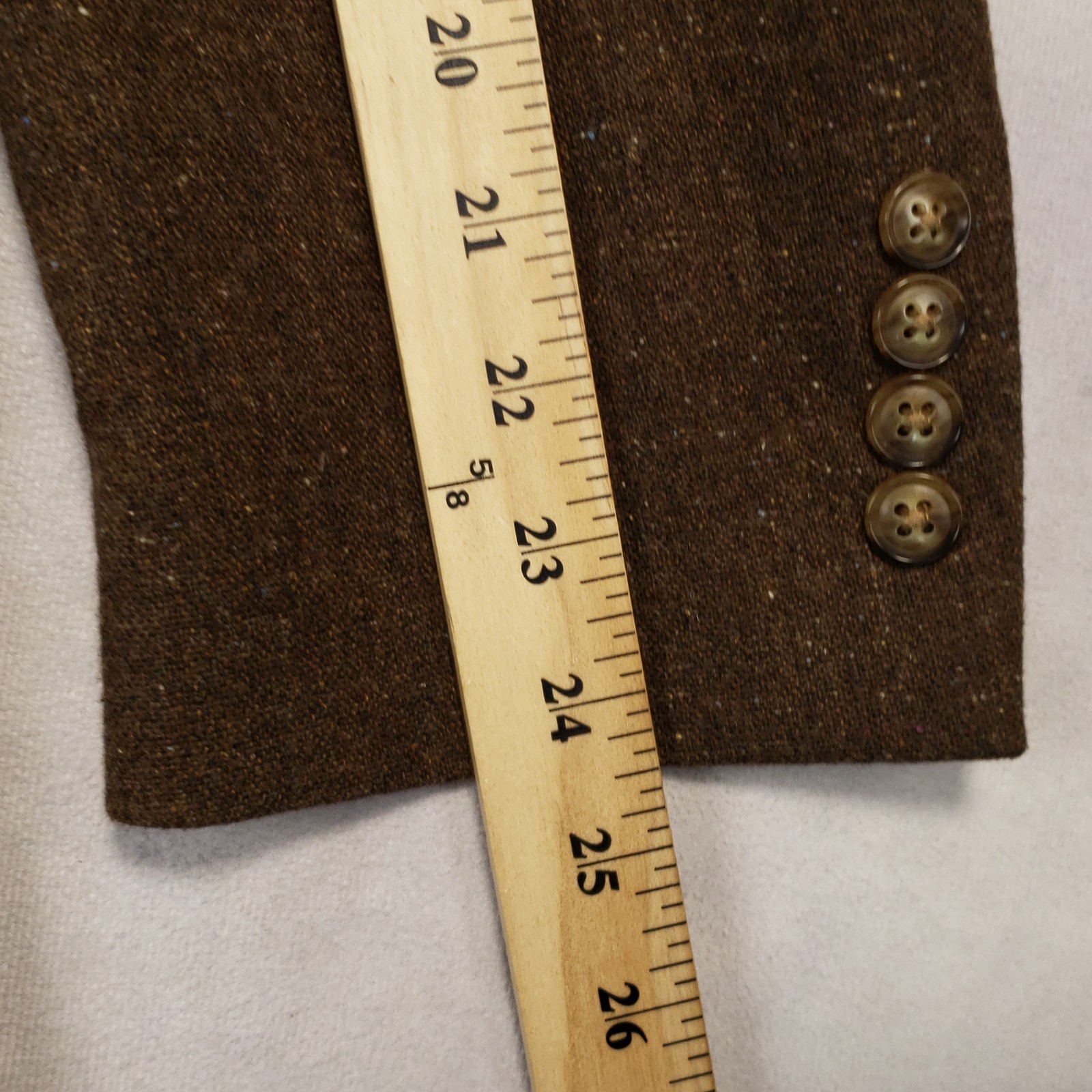 Kroon Sport Coat Mens 40R Wool Cotton Blend Brown Speckled 2 Btn Single Vented