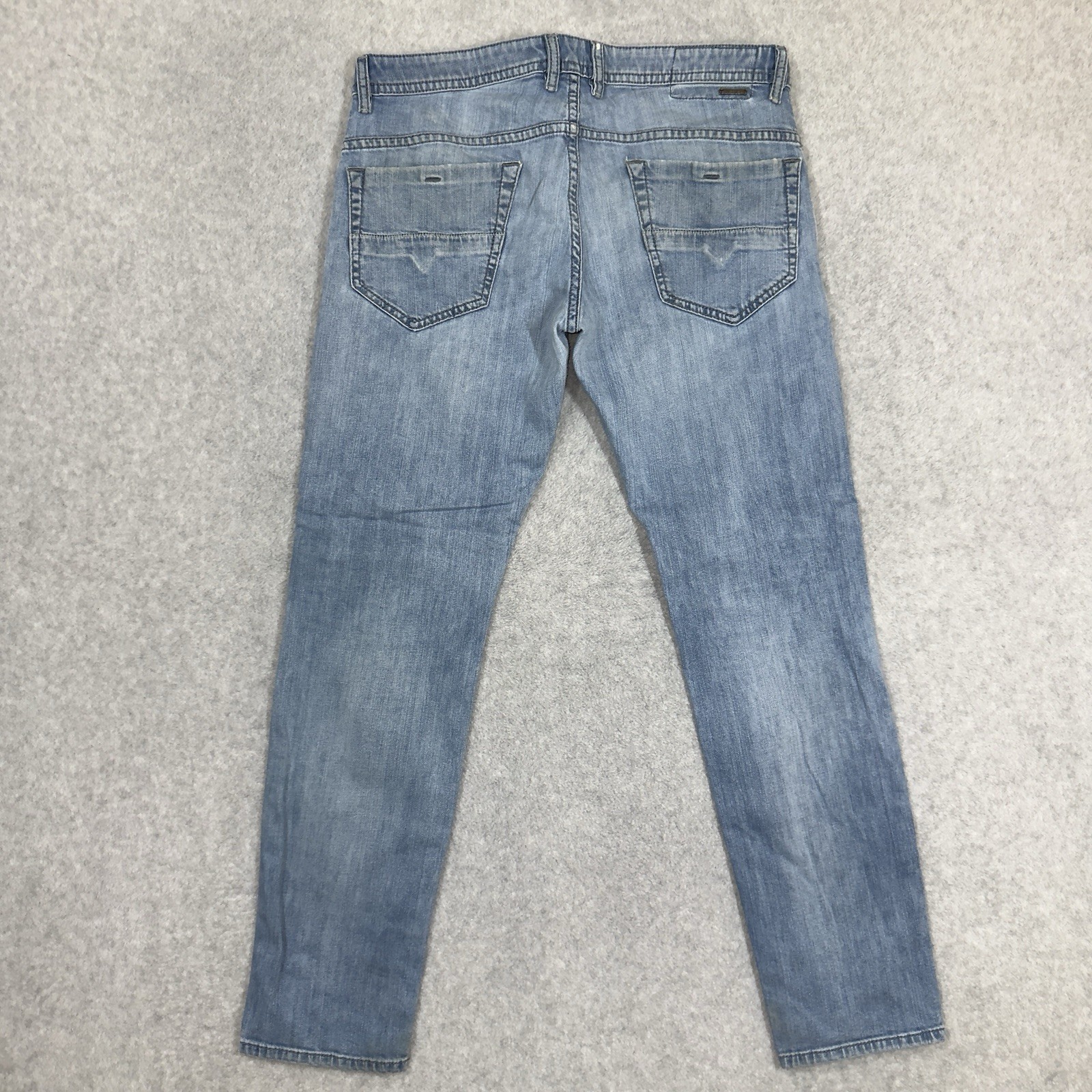Diesel Jeans Men 32×30 Blue Thommer Slim Skinny Fit Stretch Denim Thrashed 084ON