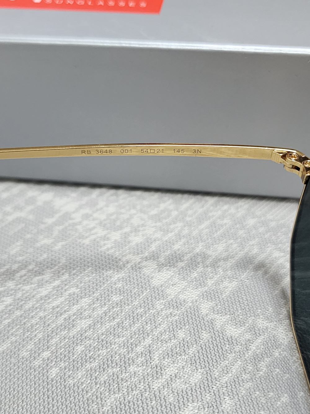 Ray-Ban RB3648 The Marshal Sunglasses Gold Frame Glass Gray Lens 54-21 mm