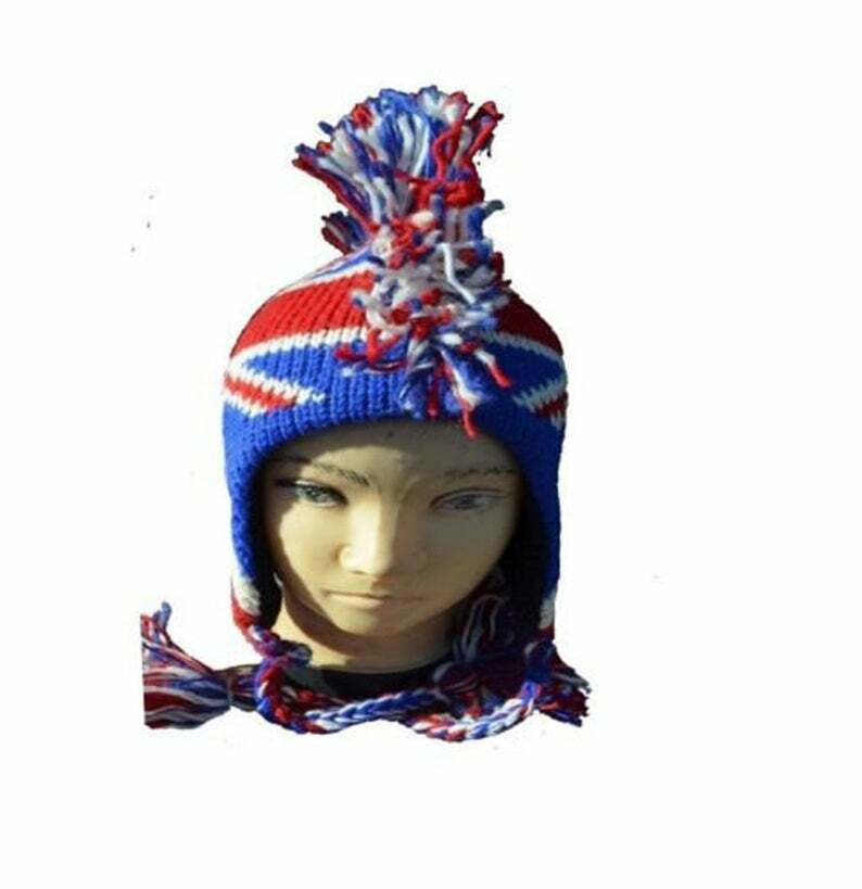 UK Union Jack Handmade Mohawk |United Kingdom Mohawk Hat – 100% Wool | One Size