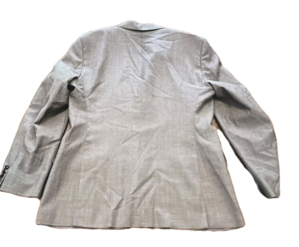 HUGO BOSS Men’s Gray Virgin Wool Single-Breasted Suit Jacket 42L Double-Vented