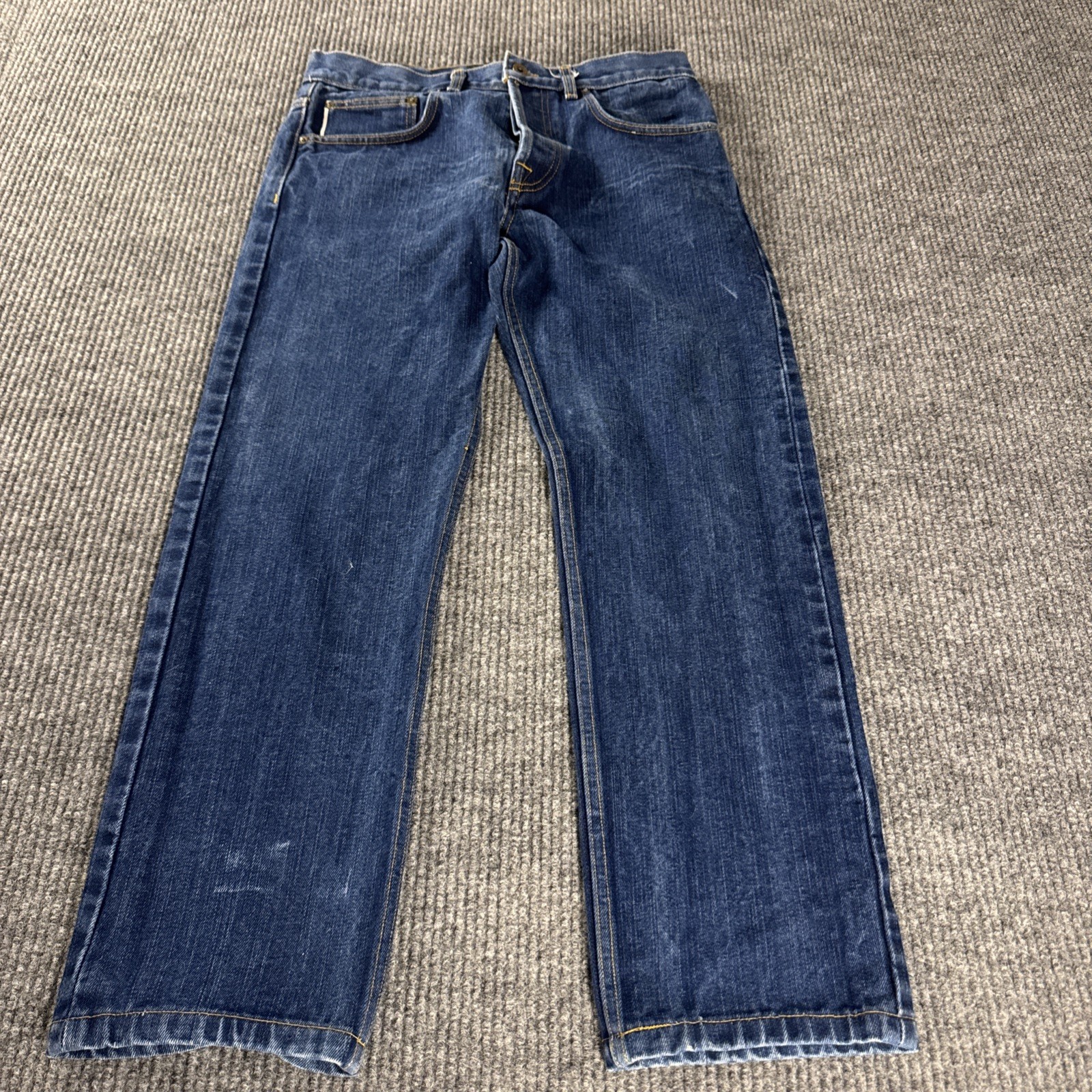 Brave Star Selvedge Denim “ True Straight” 33×28 Button Fly Made In USA