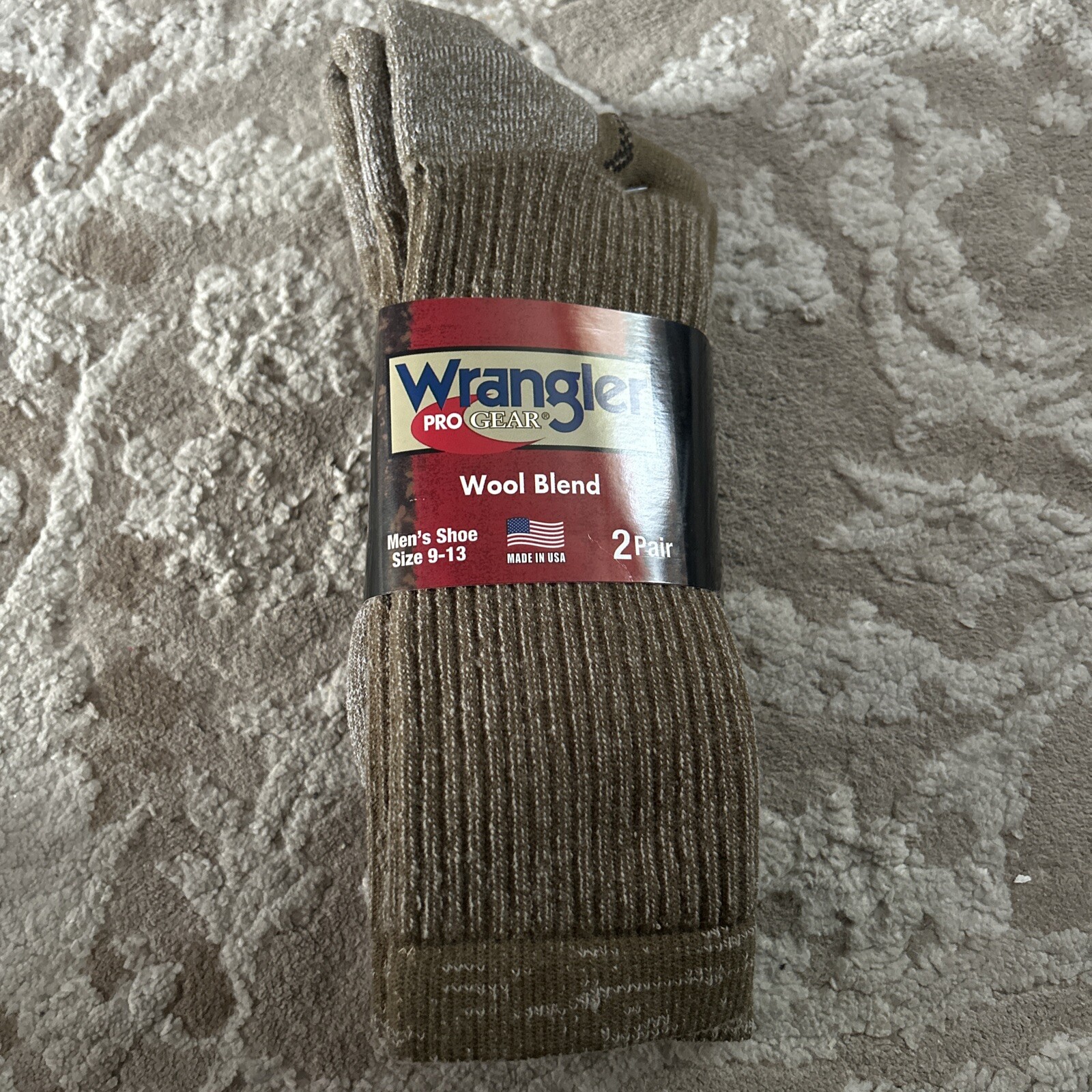 Wrangler PRO GEAR Merino Wool Blend Winter Socks, Large, 2 pair,