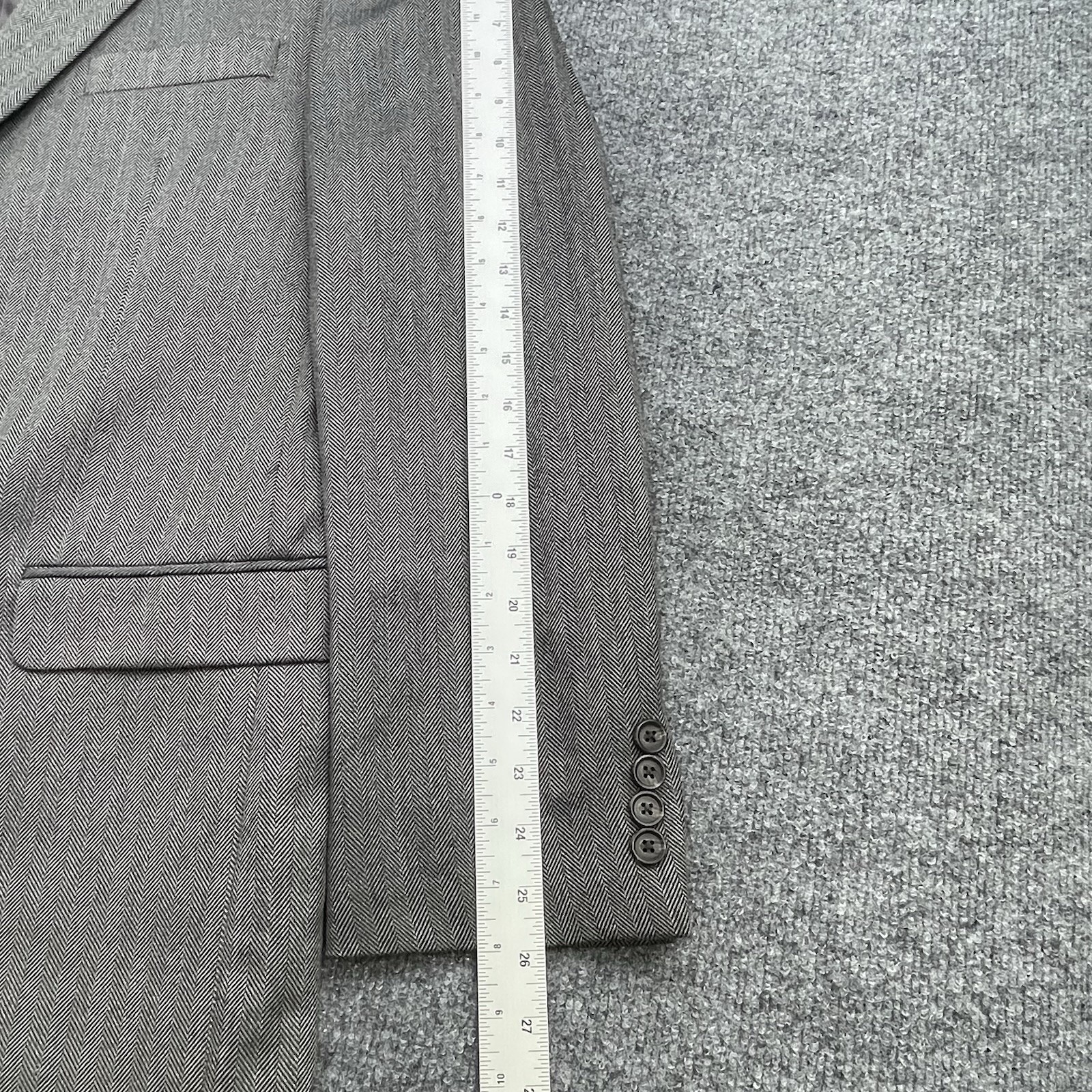 Lauren Ralph Lauren Mens Blazer 46L Gray Herringbone 2 Button Single Vented NWOT
