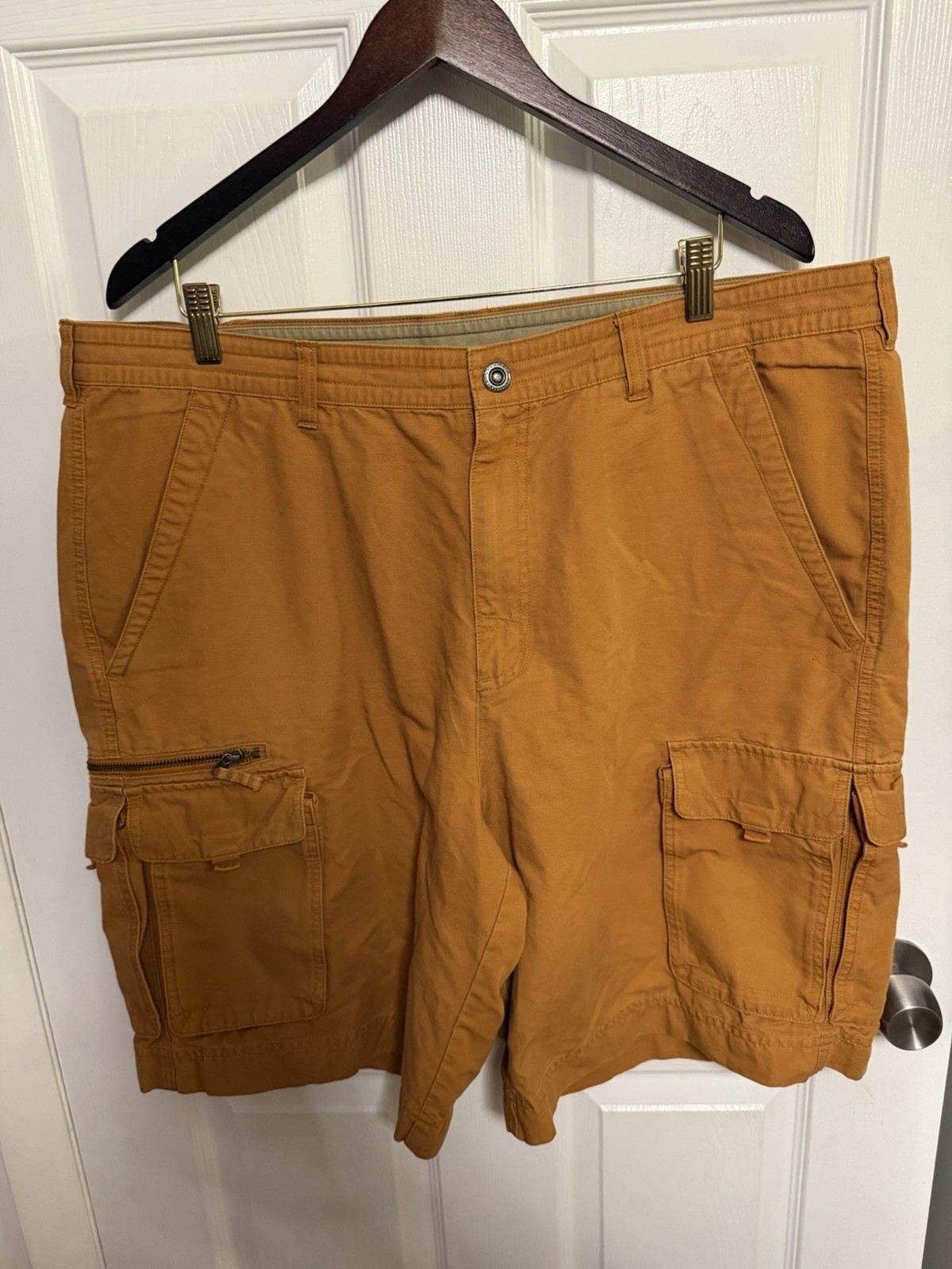 Columbia Cargo Shorts Mens 40 Orange Brown Outdoor Adventure Cotton Hiking