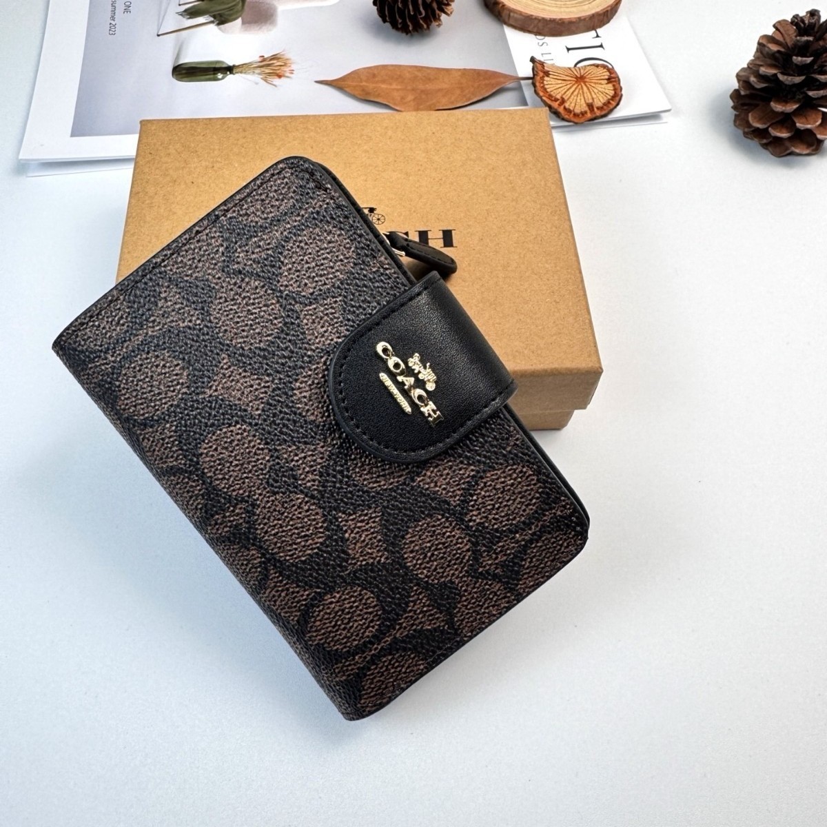Coach Medium Corner Zip Wallet Multi with Box – 8 Colors In Stock
