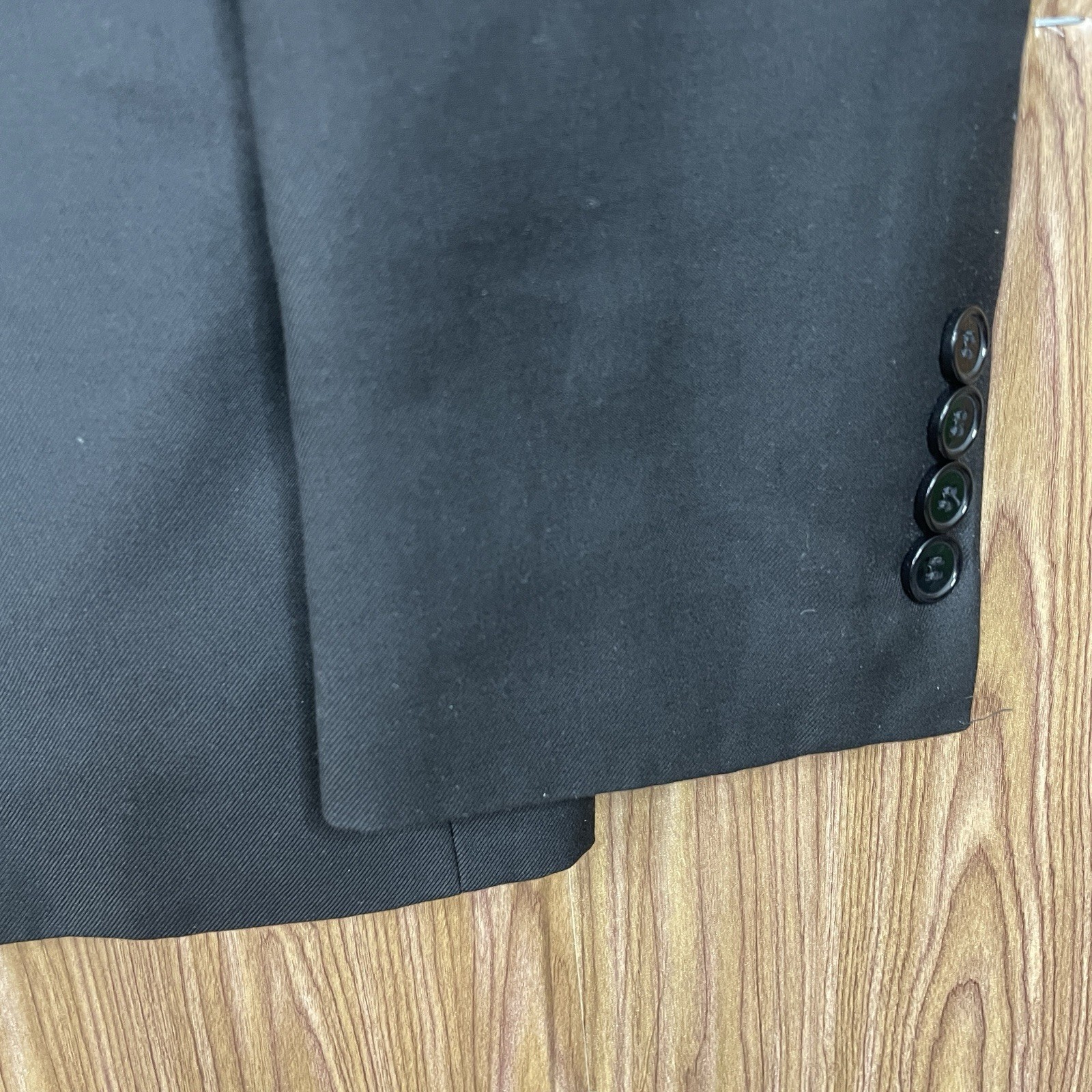 Lineage Sport Coat Mens 42R Slim Black Solid Polyester Double Vented Two Buttons