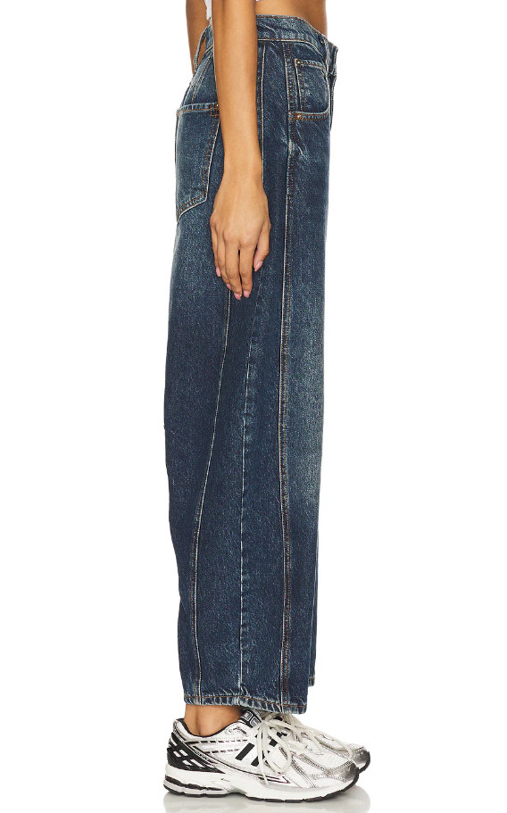 Free People x We The Free Good Luck Mid Rise Barrel Jeans, Deep End