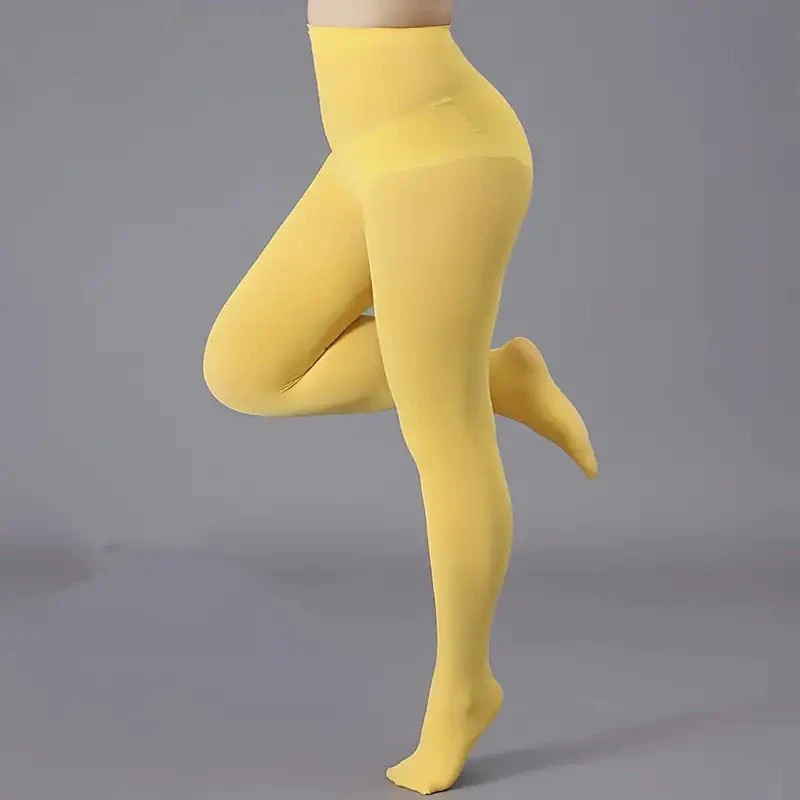 Medias Panty Terciopelo 120D Talla Grande Mujer Color Sólido Suaves Elásticas