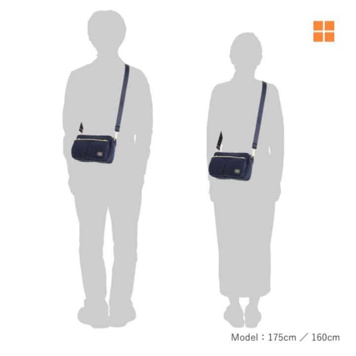 PORTER Draft Navy Shoulder Bag Water-Resistant Nylon Polyester 220g