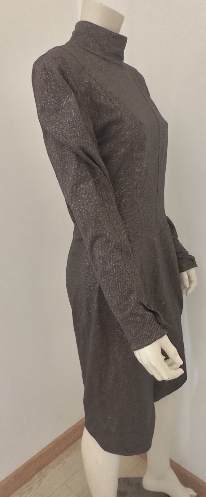 FENDI Short Mini Dress Brown Lurex Cotton Vintage 80s IT48 – L /XL Rare Italy FF