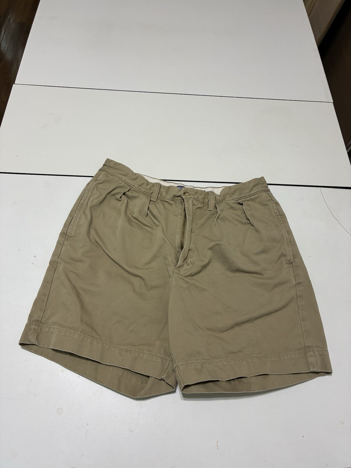 Vintage Polo Ralph Lauren Cormac Shorts 34 Khaki 6″ Inseam Relaxed Pleated Chino