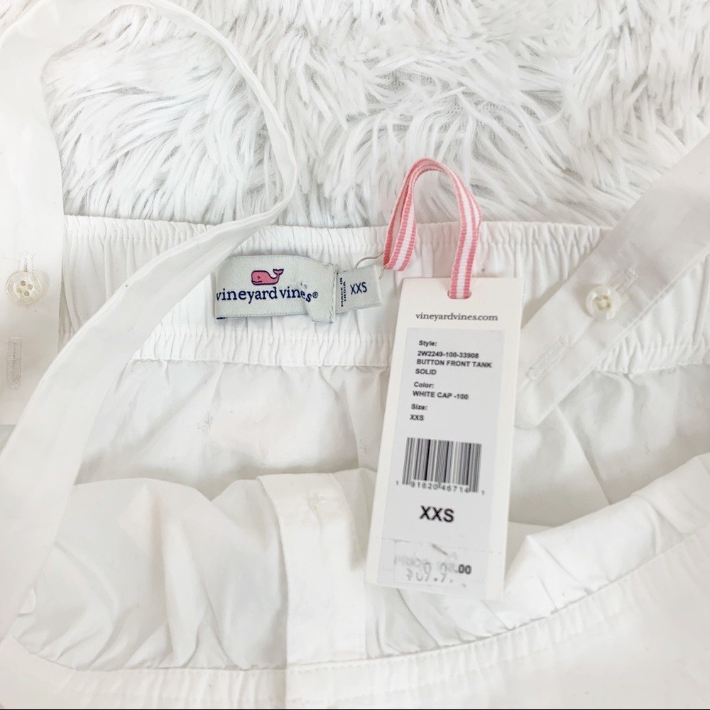 Vineyard Vines button up solid white tank top New women XXS