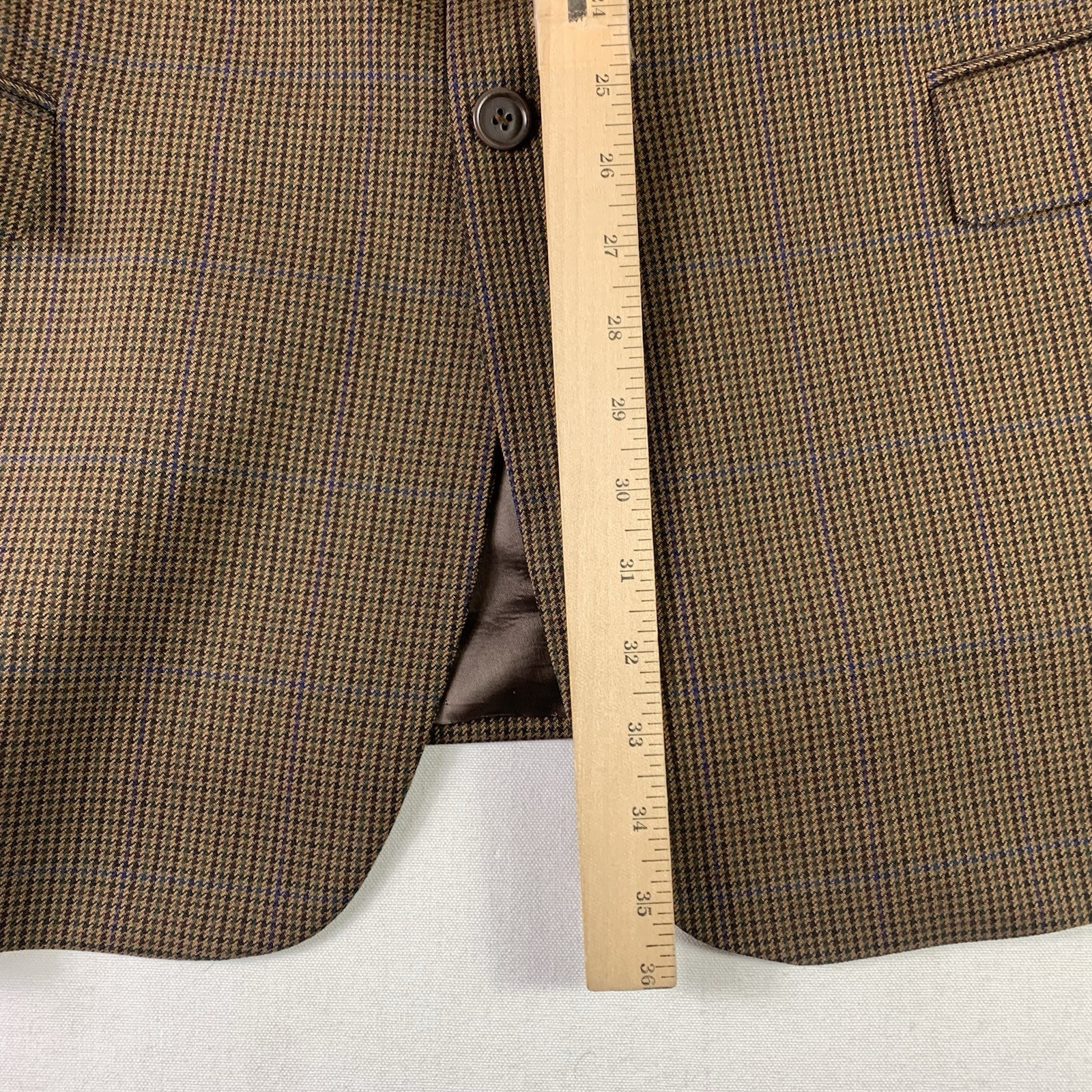 Barneys NY Blazer Brown Mens 46L Houndstooth Made in Italy Made in Italy G120