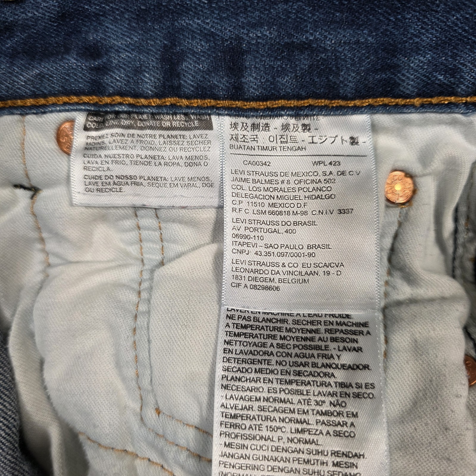 Levis 501 Jeans Mens 30×32 Blue Button Fly Straight Dark Wash Denim Workwear