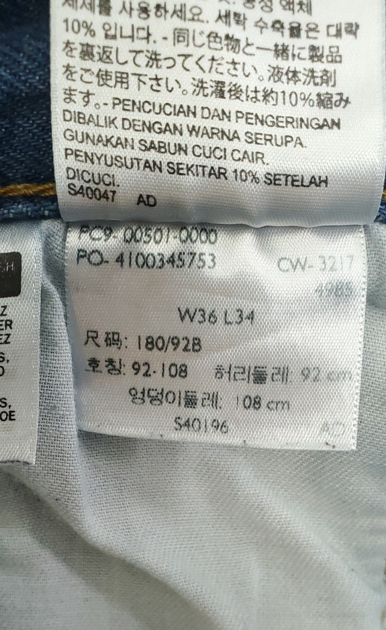 Levis 501 Shrink to Fit Jeans Men Sz 36×34 Straight Stained Hipster Rockstar