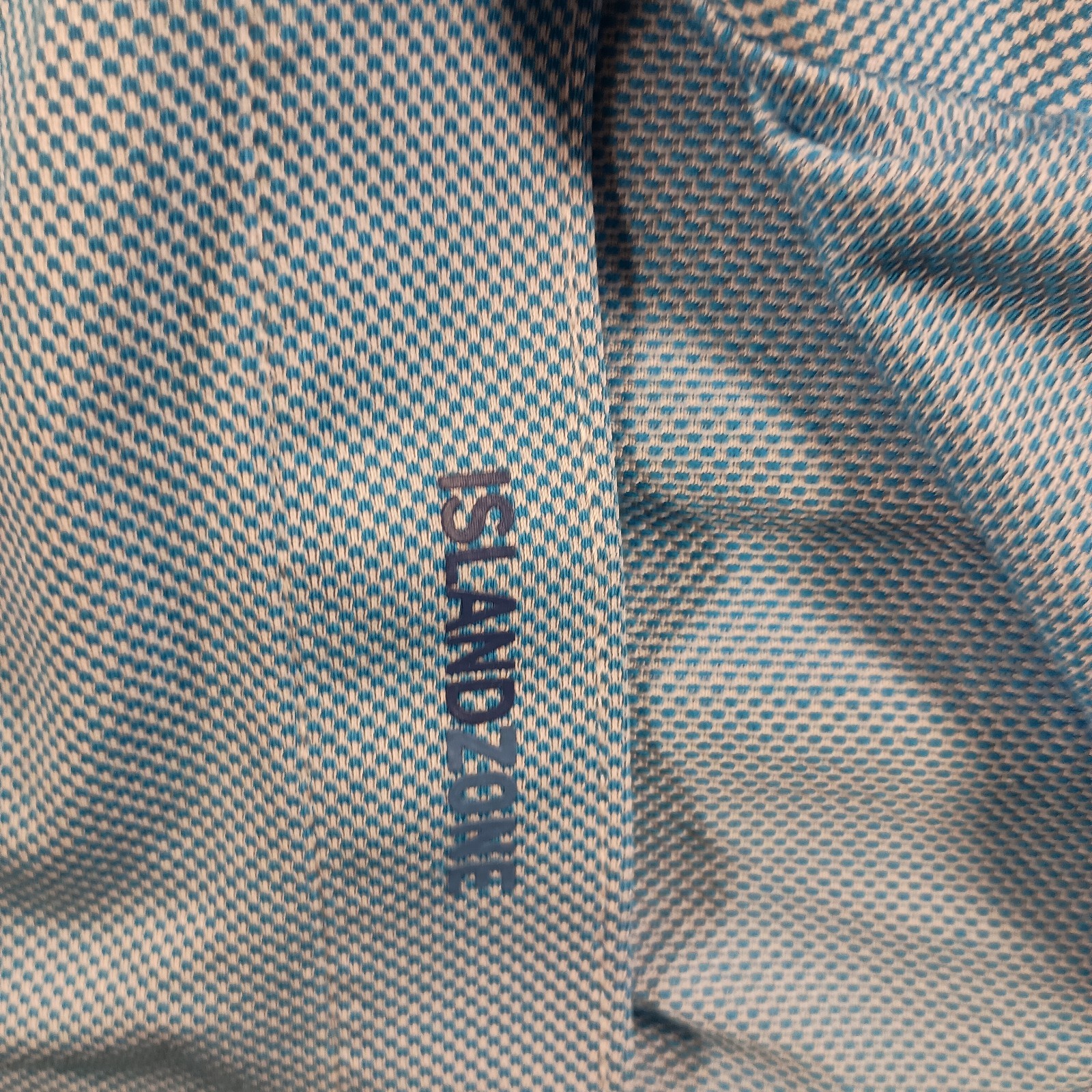 Tommy Bahama San Lucio Stretch Blue Performance Geometric Shirt Men’s Large