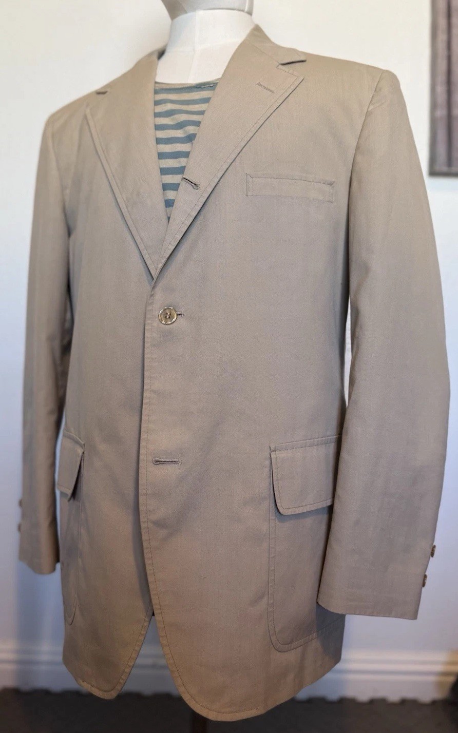 Worn Brooks Brothers Beige Summer Sports Jacket/Blazer Size 40R