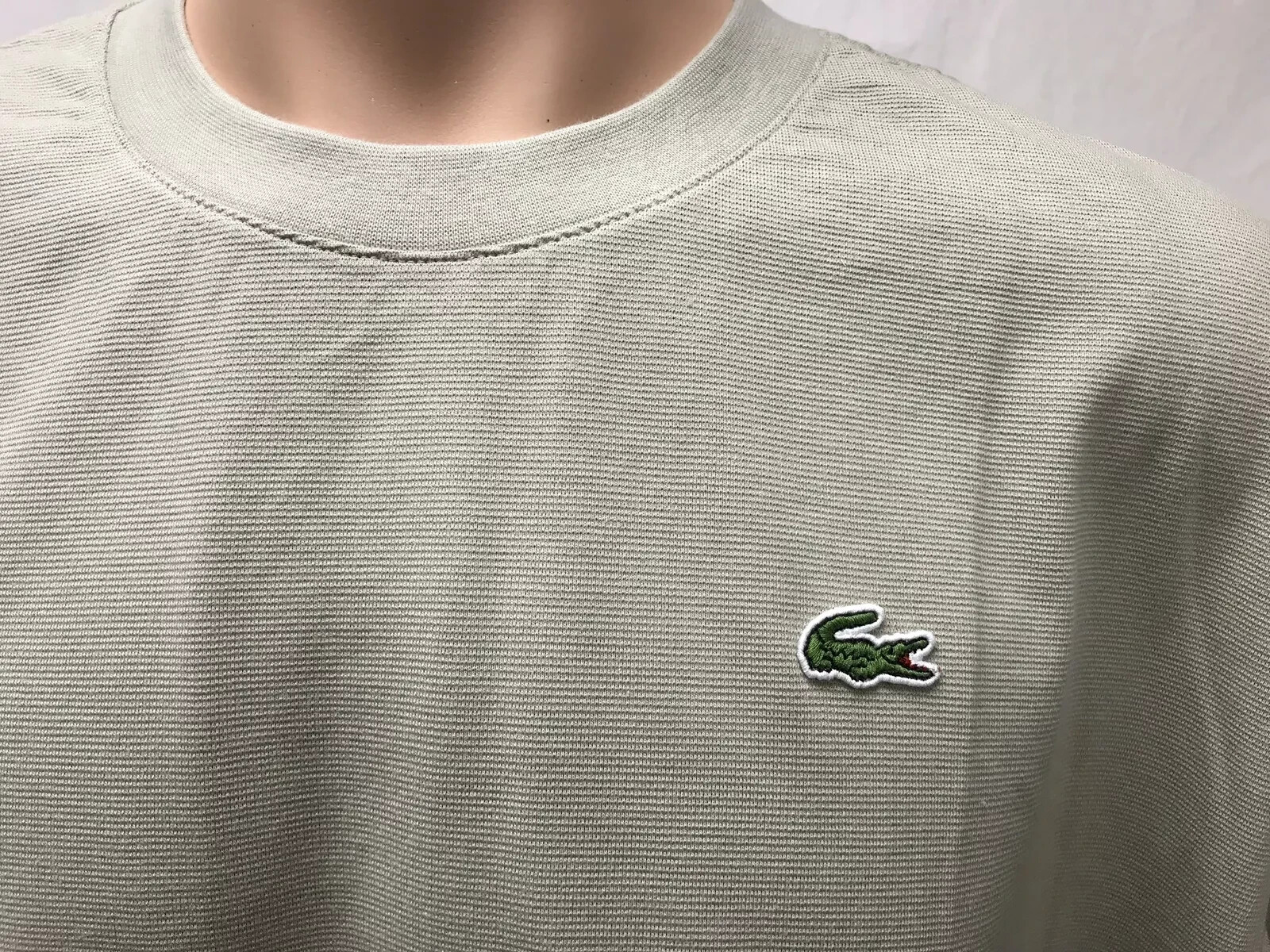 NWT Lacoste Men’s Crewneck Short Sleeve 100% cotton Tee, Gray, Size 4-9