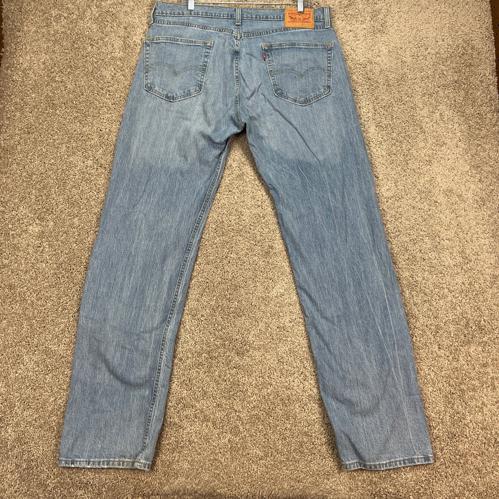 Levi Strauss 505 Jeans Mens W36 L34 Light Wash Straight Fit Denim Pants