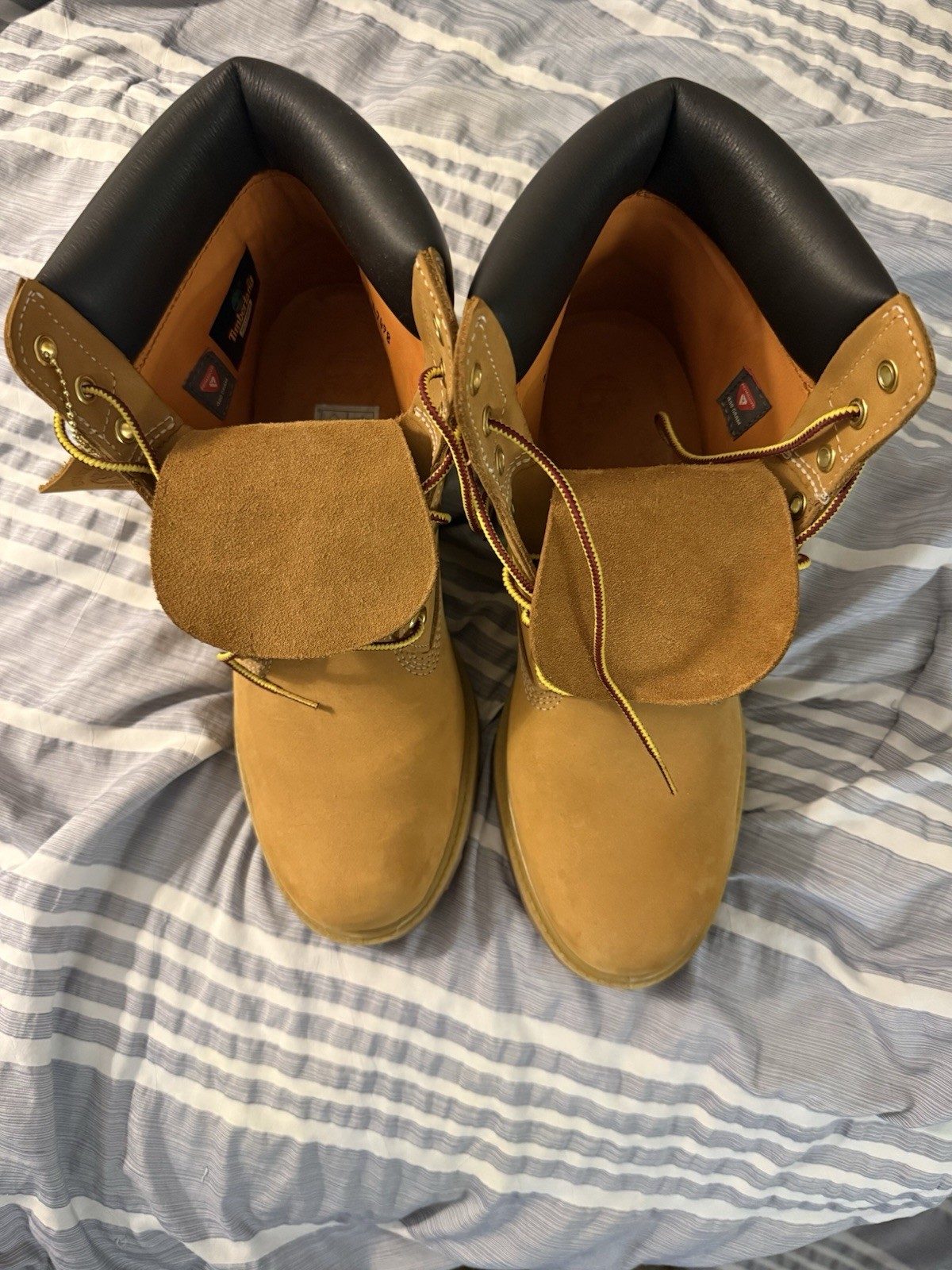 Timberland 10061024 Men’s Premium 6″ Waterproof Boots – Wheat Nubuck, Size 9.5