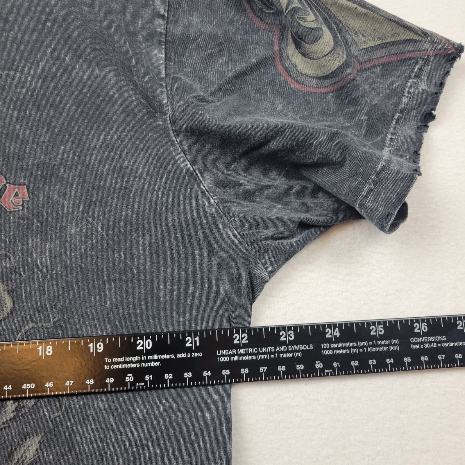 Affliction Mens Royal Lineage Large Gray Distressed Skeleton T-Shirt Tee Y2K
