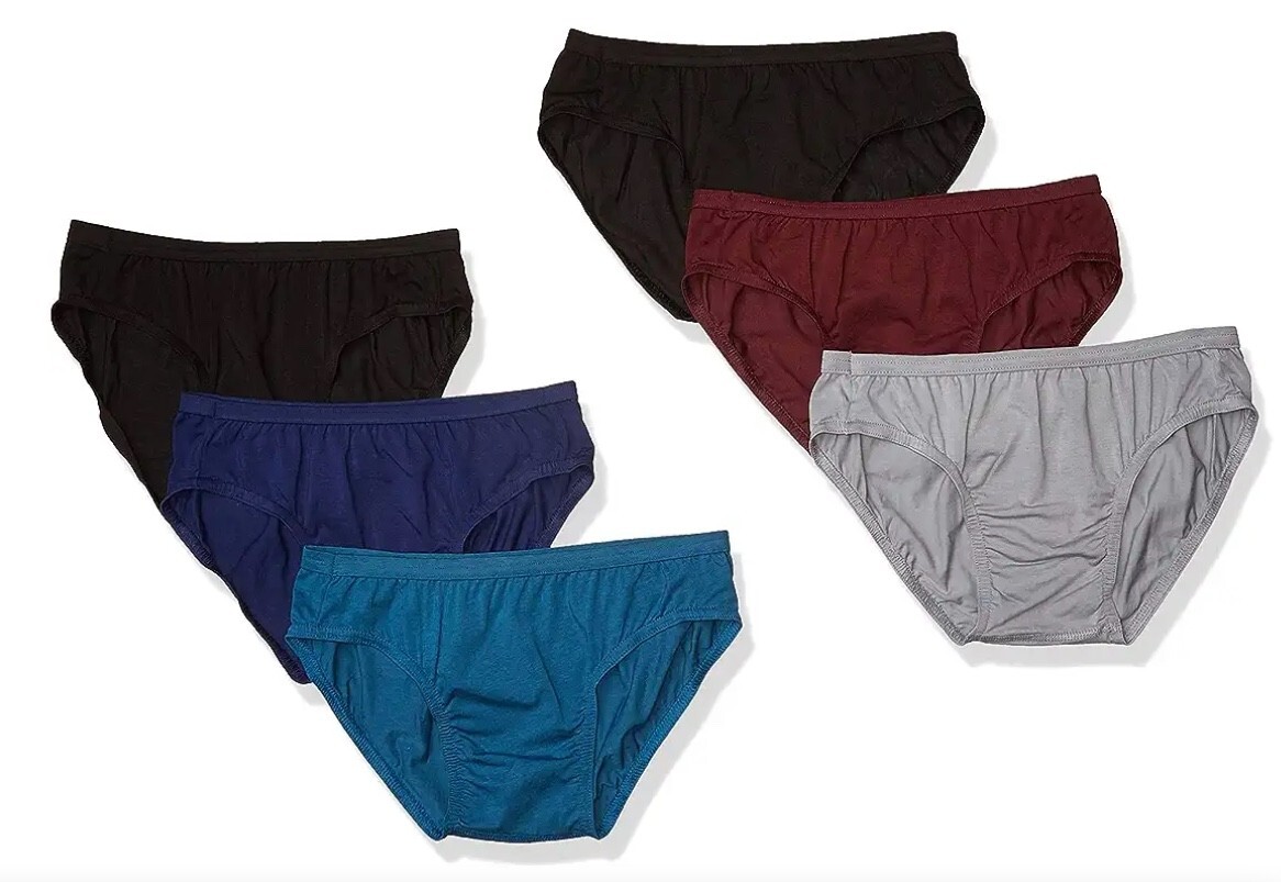 Men’s HANES 3 OR 6 Bikini Briefs Solid No Fly Premium Cotton Underwear