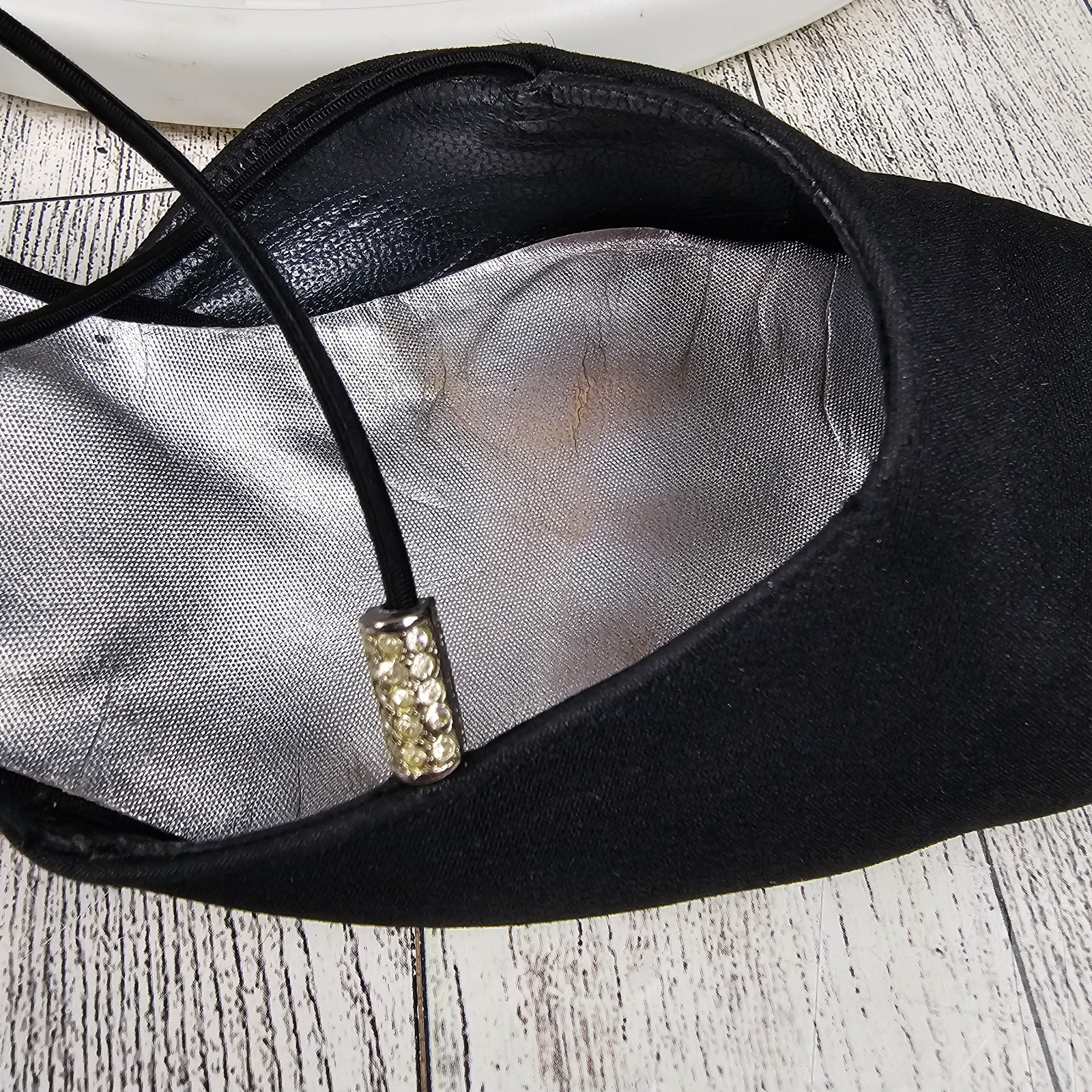 STUART WEITZMAN Heels Black Fabric Shoes Jeweled Accent Elastic Straps Size 8A