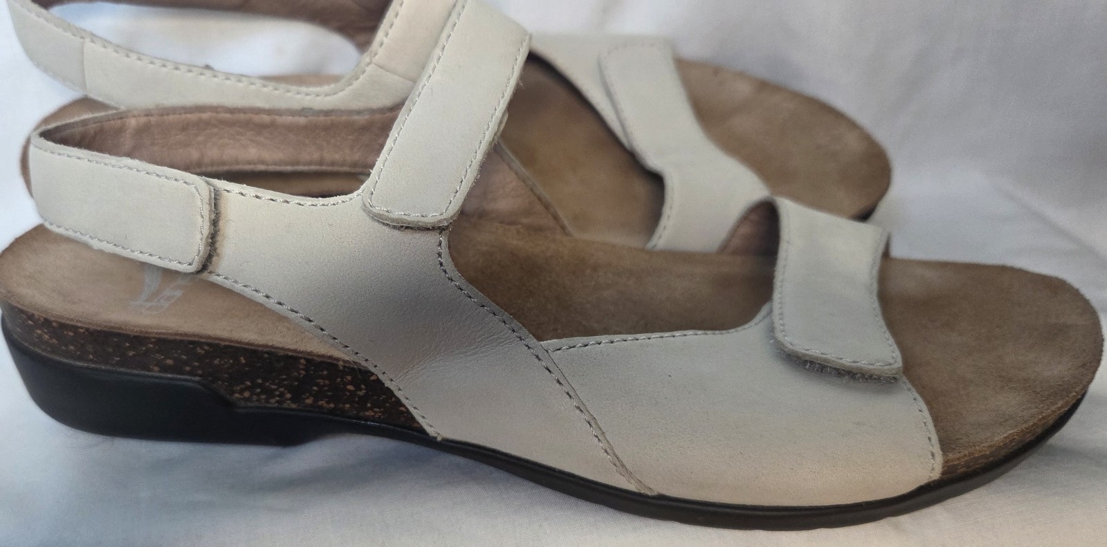 Women’s Dansko Ronda Cork Ivory Milled Nubuck Adjustable Straps Ergonomic Sz 7