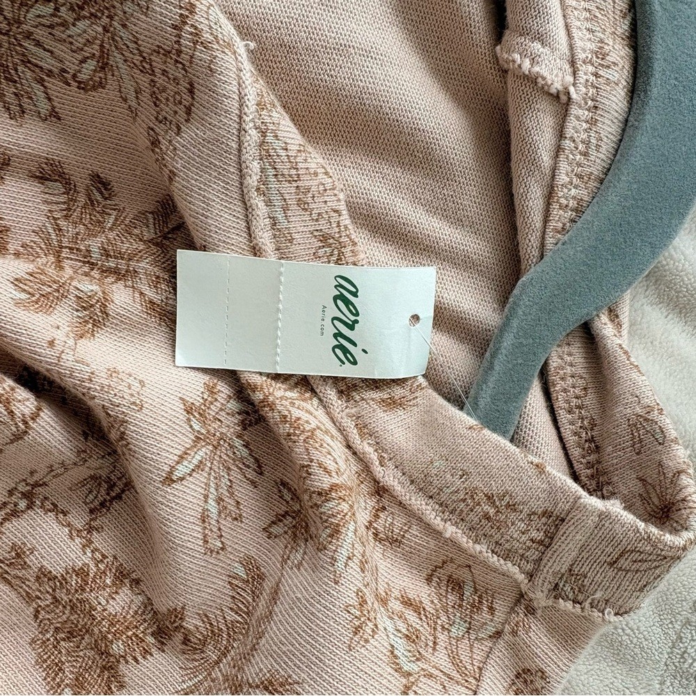 Aerie Tan Tropical Print Oversized Muscle Tee- size XS