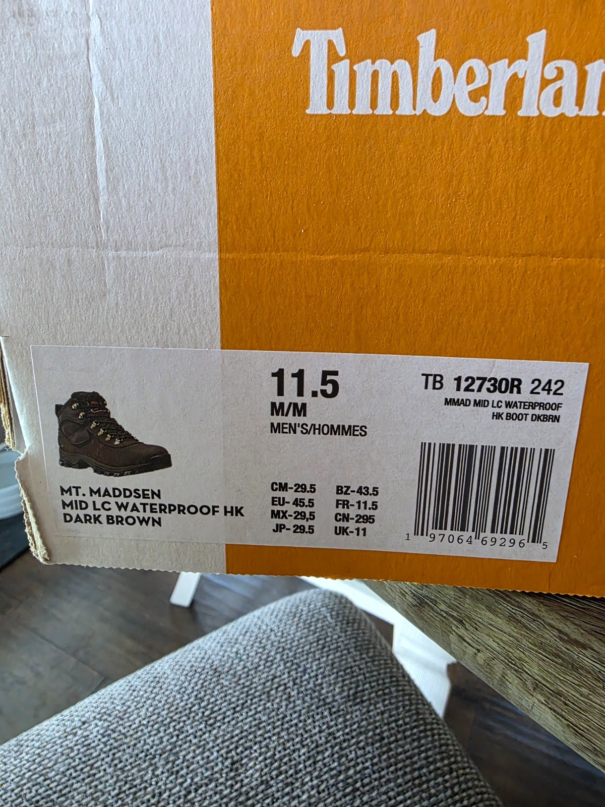 Timberland Mt. Maddsen Lite Mid Size 11.5 Men’s Hiking Boot – Brown