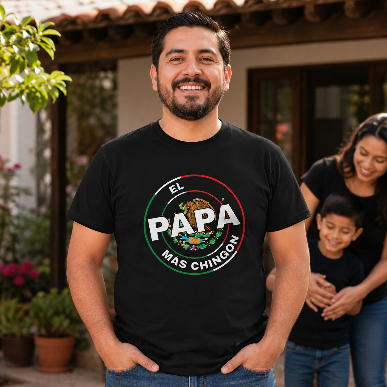 El Papa Mas Chingon Mexico Mexican Flag Fathers Day Dia Del Padre T-Shirt