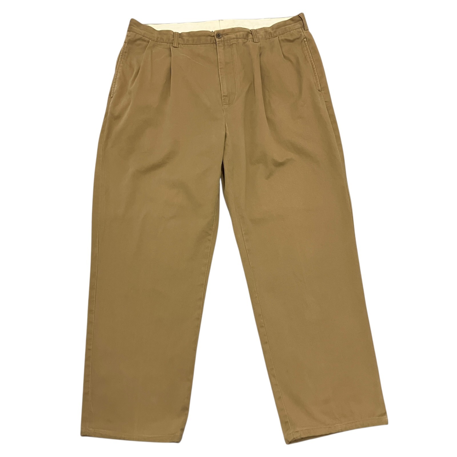 Polo Ralph Lauren Chino Trousers Mens 38W 29L Beige Pleated Relaxed Fit Cotton