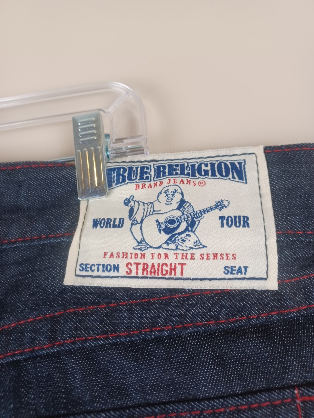 Rare True Religion Straight Flap Jeans Mens 40×35 Thick Stitch Streetwear READ