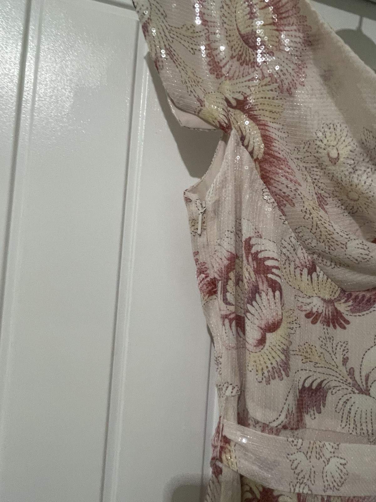 £350 Ted Baker Ninia Belted Floral Midaxi Dress Cream / Pink UK 8 10 Size 1