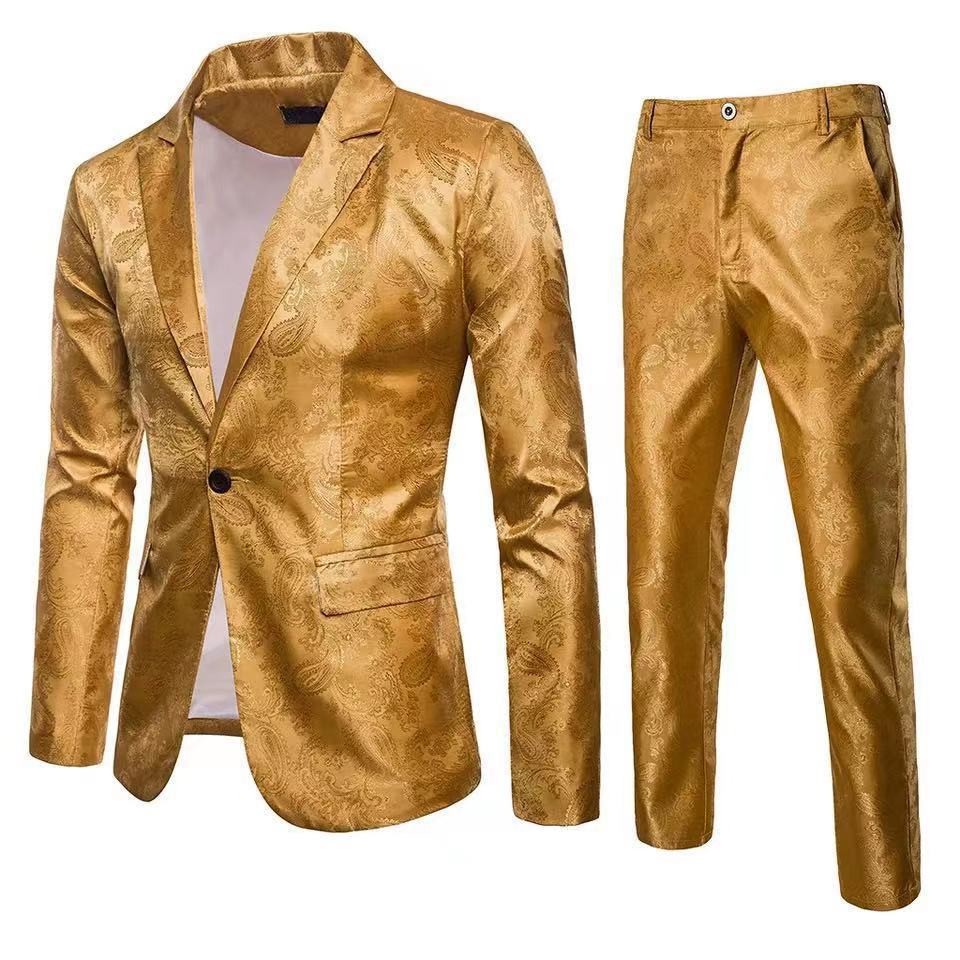 2PC Suit Men’s Tuxedo Dress Blazer Pant Slim Fit Coat Trouser Formal Wedding OL