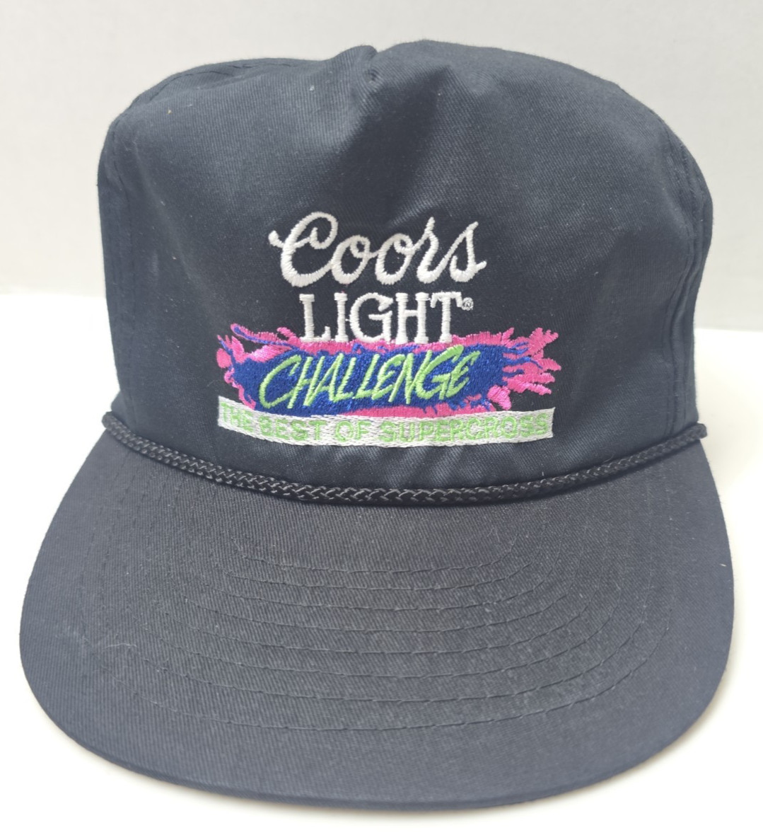 Vintage 1990s Coors Light The Best Of Supercross Black Strapback Hat Cap