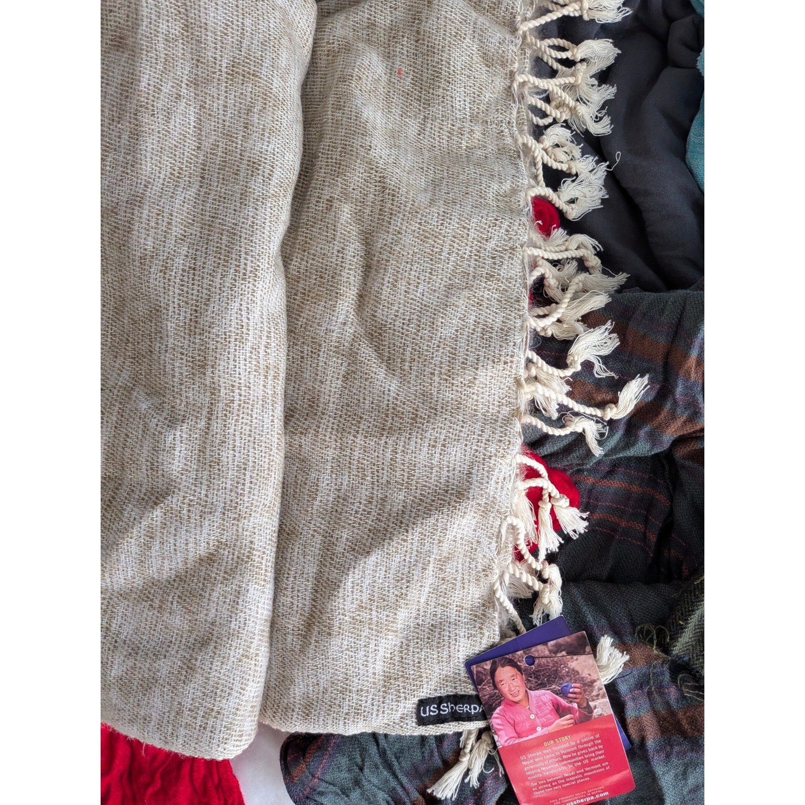 Assorted Scarves & Fabric US Sherpa Himalayan Handcrafted Wool Blend Gauze Wrap