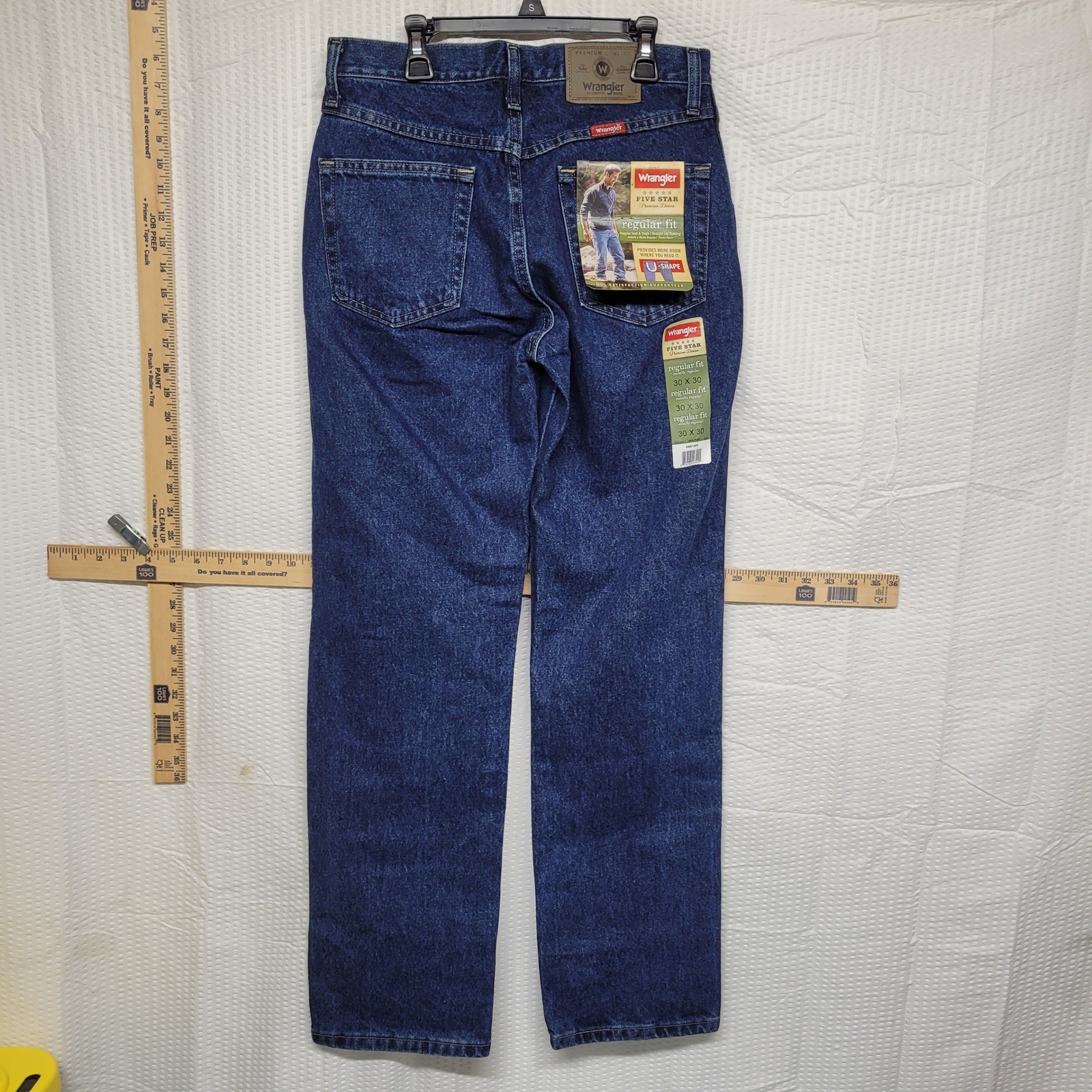 Wrangler Five Star Premium Denim Regular Fit Jeans Dark Wash 30×30 Mens