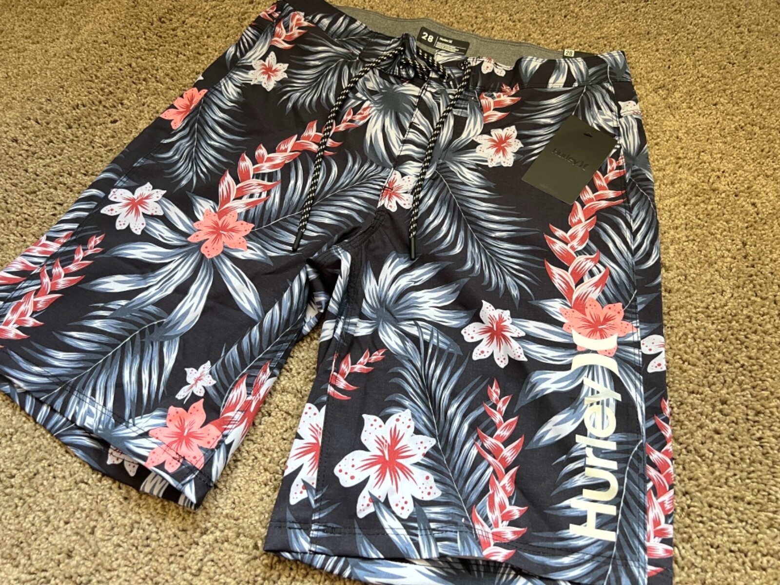 $45 – BRAND NEW HURLEY MENS BOARD SHORTS FLORAL 28 29 30 31 32 33 34 36 38 40 42