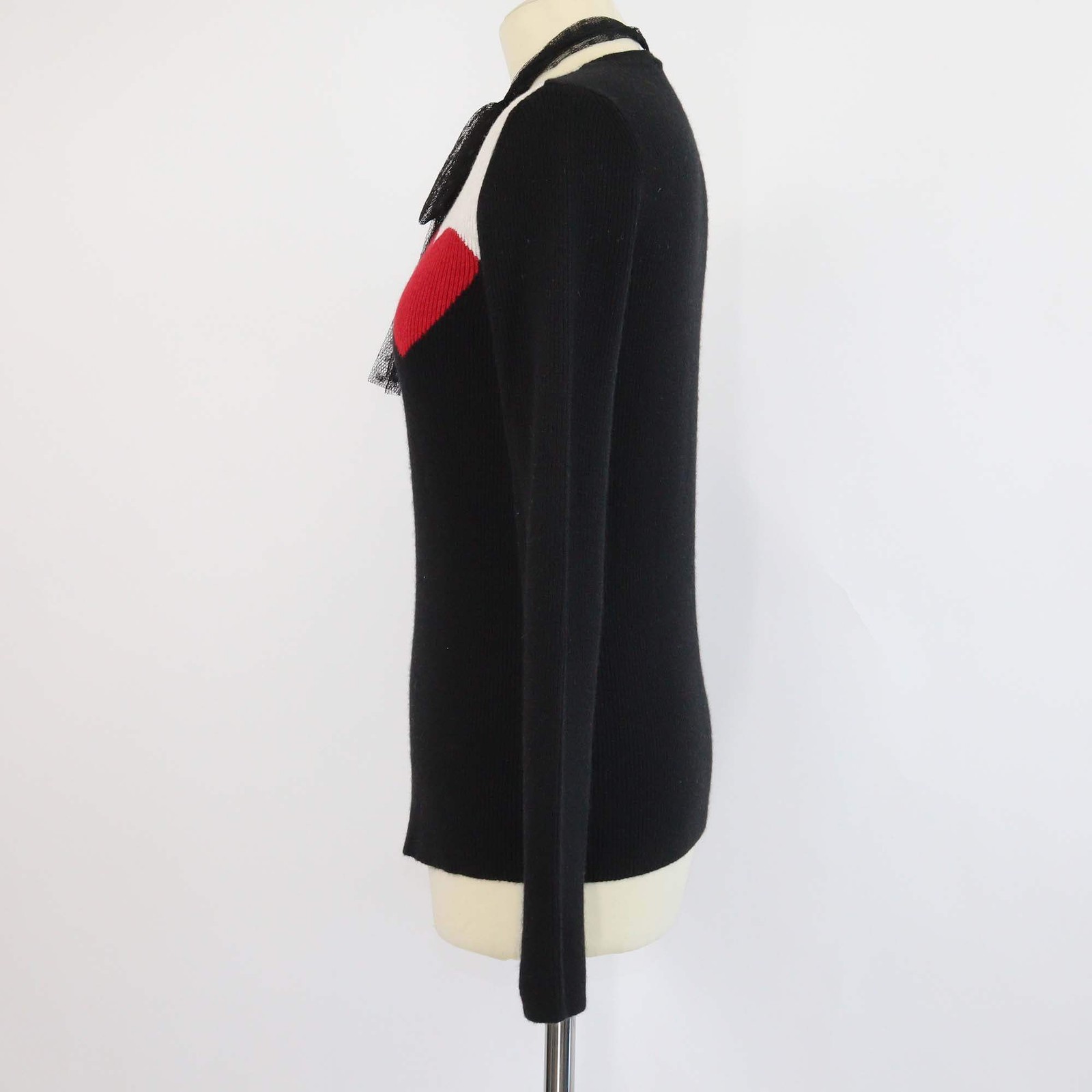 RED Valentino Tricolor Knitted Fabric Crew Neck Sweater