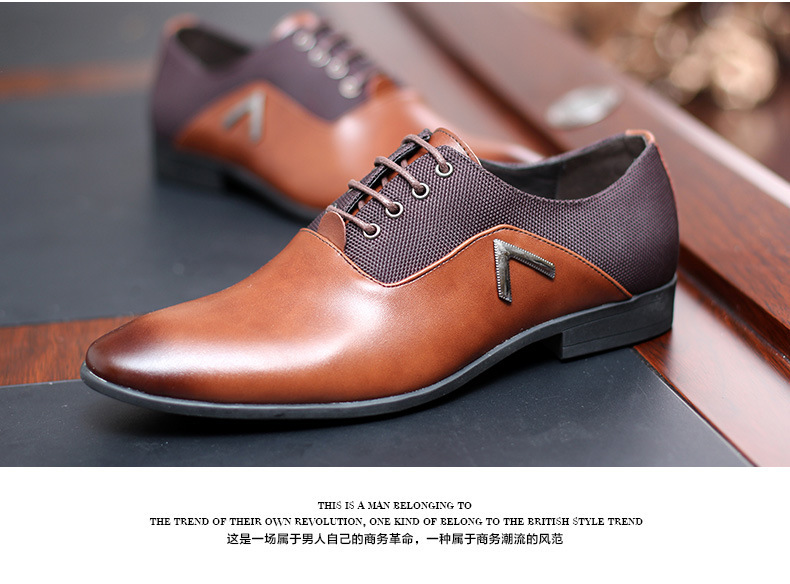 Men Business Dress Formal Leather Shoes Flat Oxfords Loafers Lace Up Pointy Toe