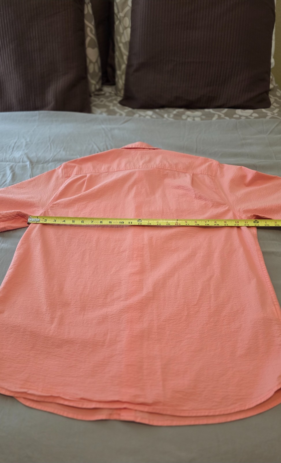 Tommy Bahama Nova Wave Shirt Mens XL Coral Seersucker Stretch Short Sleeve