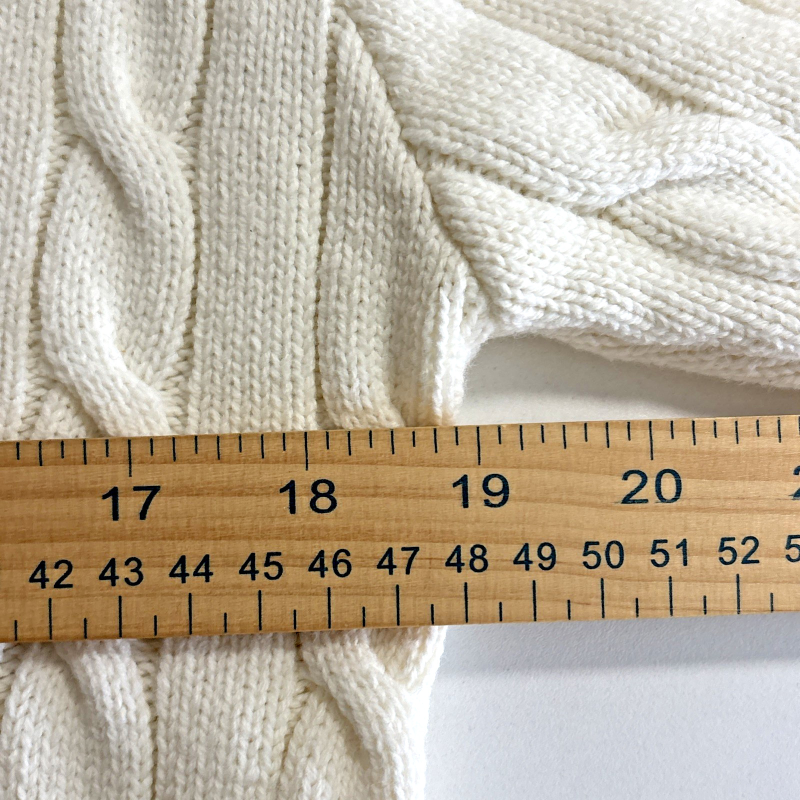 Grey Lab Cable Knit Polo Sweater Top Womens Small Ivory Preppy Cottagecore