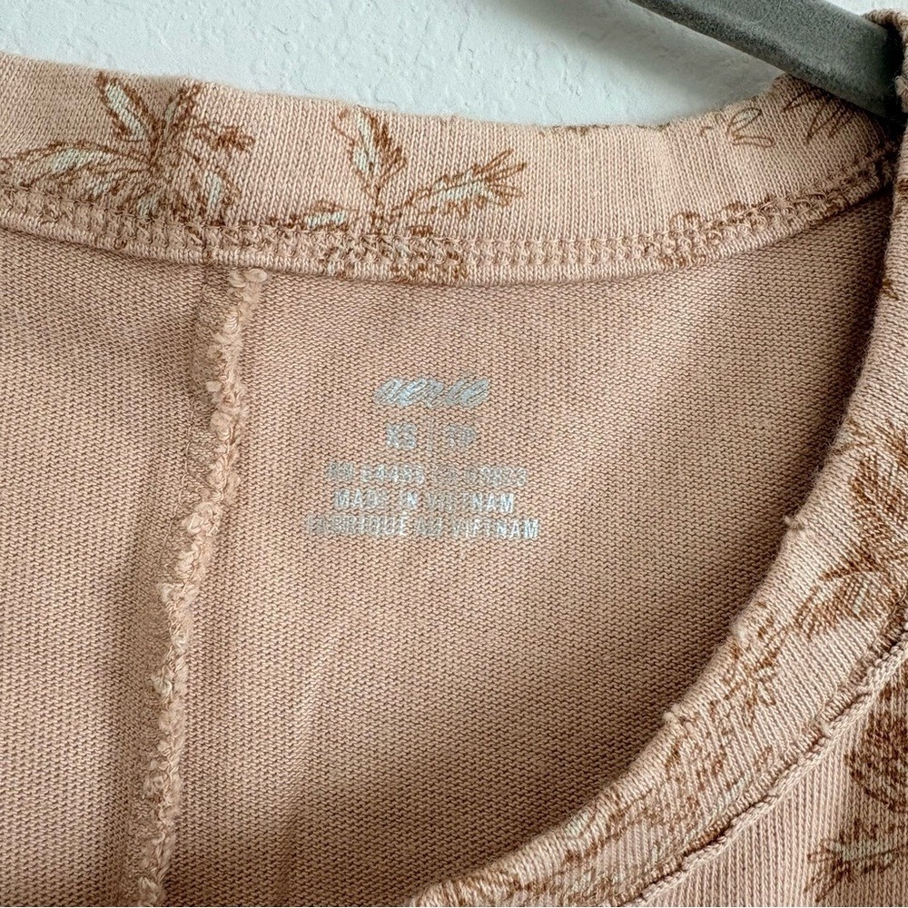 Aerie Tan Tropical Print Oversized Muscle Tee- size XS