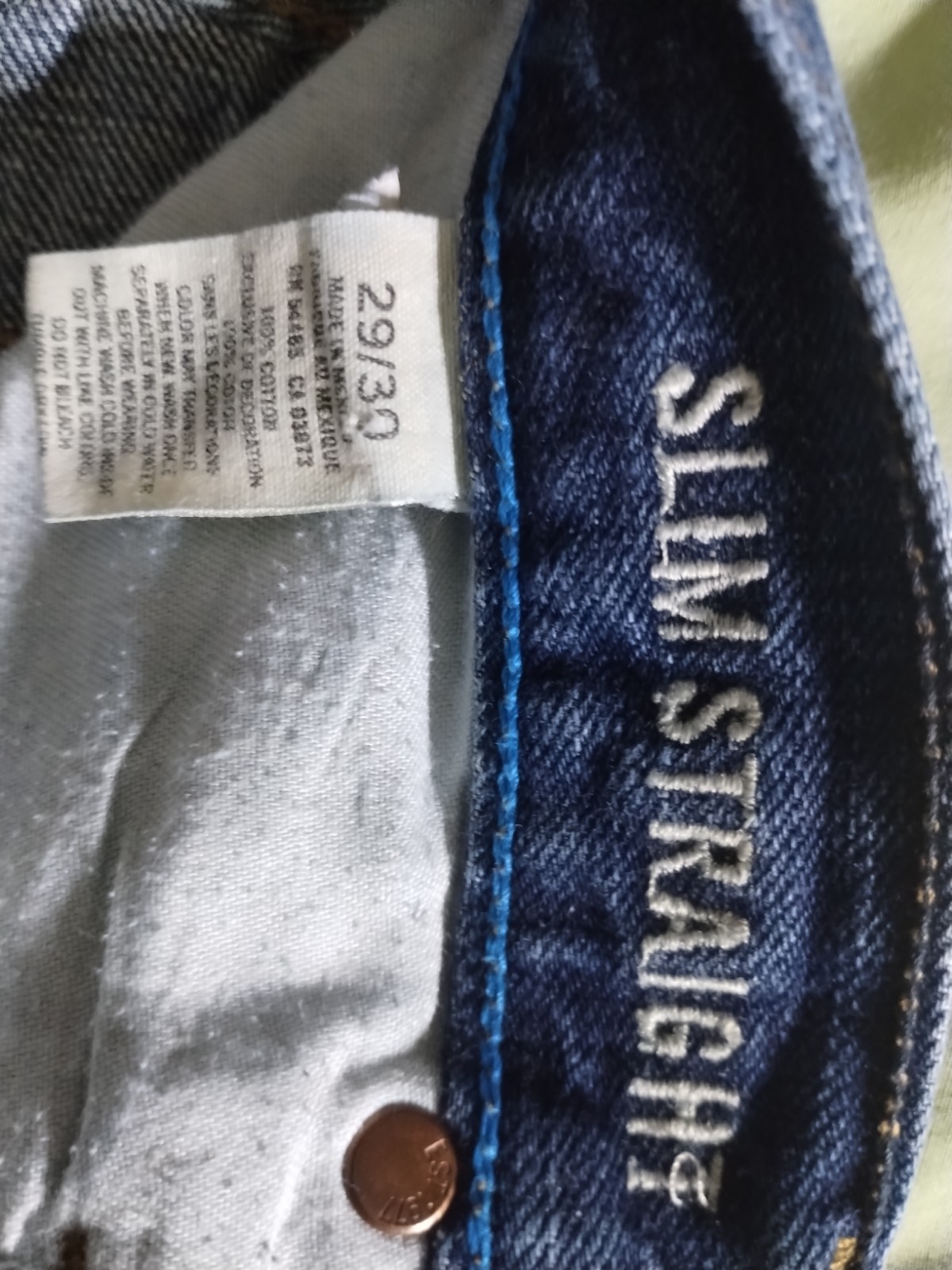 American Eagle Slim Straight Jeans Men’s 29×30 Blue Medium Wash 100% Cotton