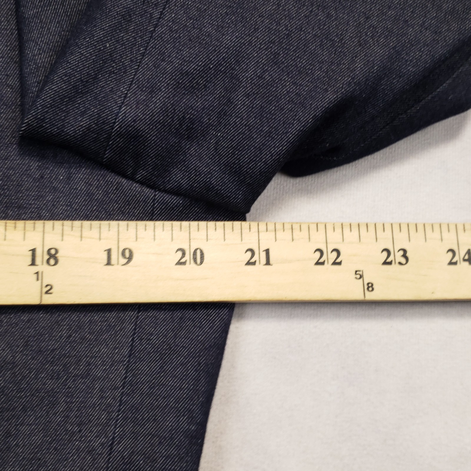 H&M Sport Coat Mens 38R Slim Fit Blue Cotton Chambray Two Button Double Vented