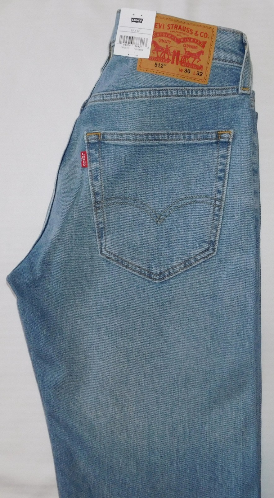 LEVIS 512 Slim Taper Jeans Stretch Slim Through Thigh Midrise Born to Ride Blue